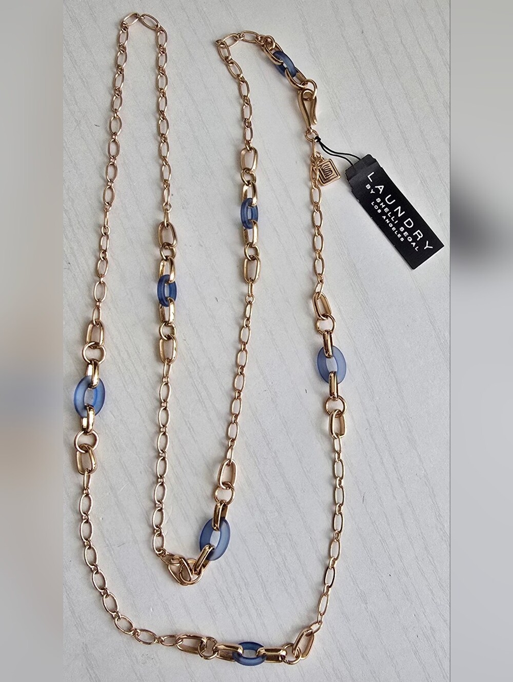 Laundry - Gold-Link Necklace w/Blue Accent Links